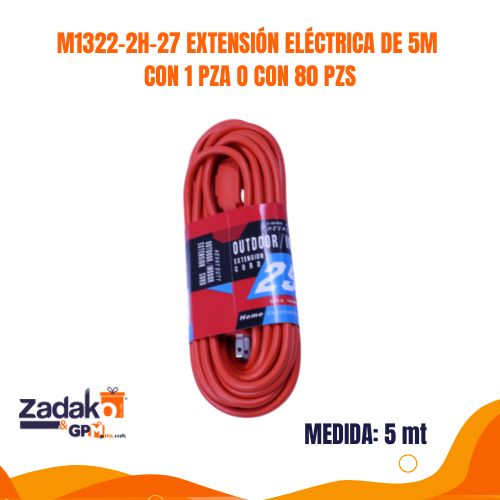 M1322-2H-27 EXTENSIÓN ELÉCTRICA DE 5M CON 1 PZA O CON 80 PZS