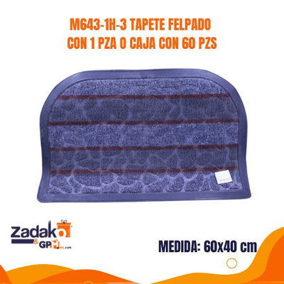 M643-1H-3 TAPETE FELPADO CON 1 PZA O CAJA CON 60 PZS