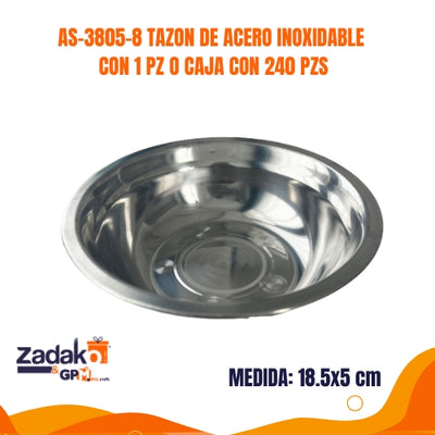 AS-3805-8 TAZON DE ACERO INOXIDABLE CON 1 PZ O CAJA CON 240 PZS