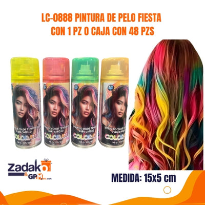 LC-0888 PINTURA DE PELO FIESTA CON 1 PZ O CAJA CON 48 PZS