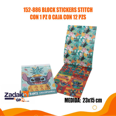 152-886 BLOCK STICKERS STITCH CON 1 PZ O CAJA CON 12 PZS