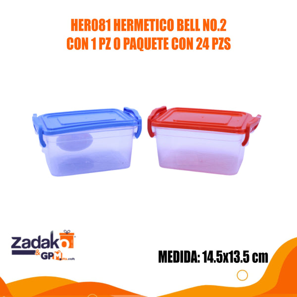 HER081 HERMETICO BELL No. 2 CON 1 PZ O  PAQUETE CON 24 PZS