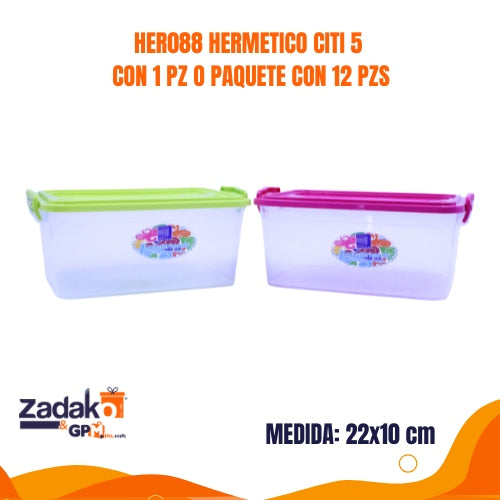 HER088 HERMETICO CITI 5 CON 1 PZ O  PAQUETE CON 12 PZS