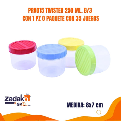 PRA015 TWISTER 250 ML. B/3 CON 1 PZ O  PAQUETE CON 35 JUEGOS
