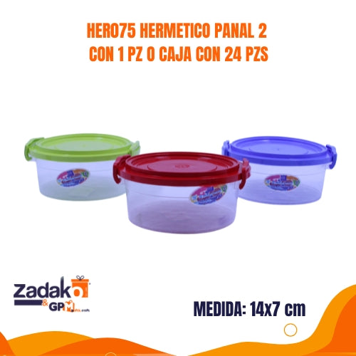 HER075 HERMETICO PANAL 2 CON 1 PZ O  CAJA  CON 24 PZS