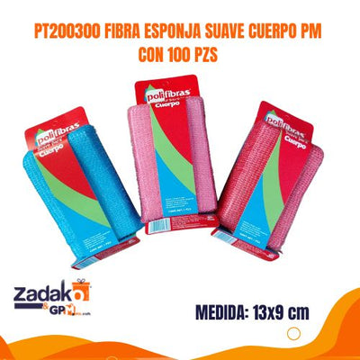 PT200300 FIBRA ESPONJA SUAVE CUERPO PM CON 100 PZS