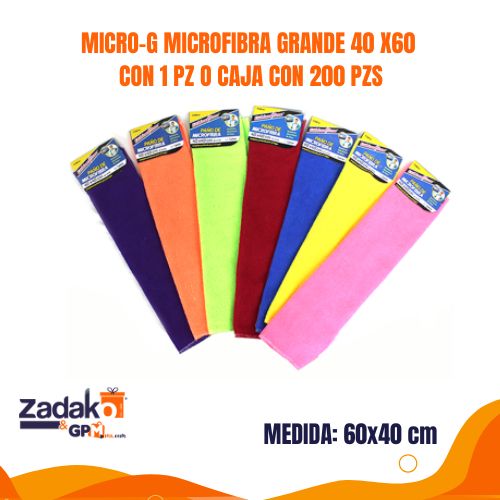 MICRO-G MICROFIBRA GRANDE 40 X60 CON 1 PZ O CAJA CON 200 PZS