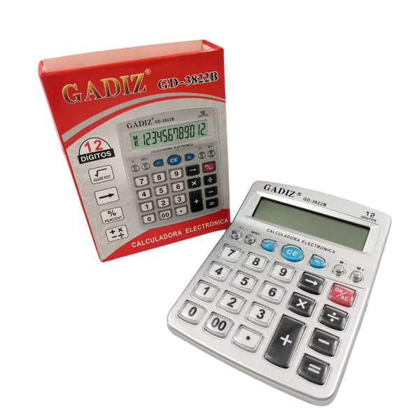 GD3822B CALCULADURA  SEMI ESCRITORIO DE 12 DIGITOSCON 1PZA O CAJA CON 120 PZS