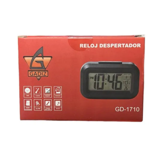 GD1710 RELOJ DESPERTADOR CON 1 PZA O CAJA CON 100 PZS