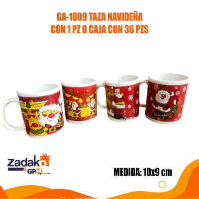 GA-1009 TAZA NAVIDEÑA CON 1 PZ O CAJA CON 36 PZS