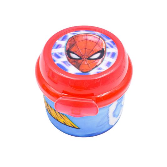 1685-623 RECIPIENTE REDONDO CON TAPA SPIDERMAN CON 1 PZ  O CAJA CON  24 PZS
