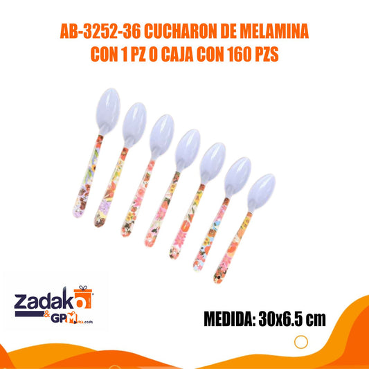 AB-3252-36 CUCHARON DE MELAMINA CON 1 PZ O CAJA CON 160 PZS