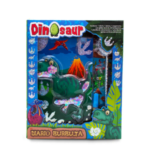 68065INC - DIARIO BURBUJA DINOSAURIO CON 1 PZ O CAJA CON 24 PZS
