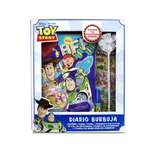 68119INC - DIARIO BURBUJA TOY STORY CON 1 PZ O CAJA CON 24 PZS