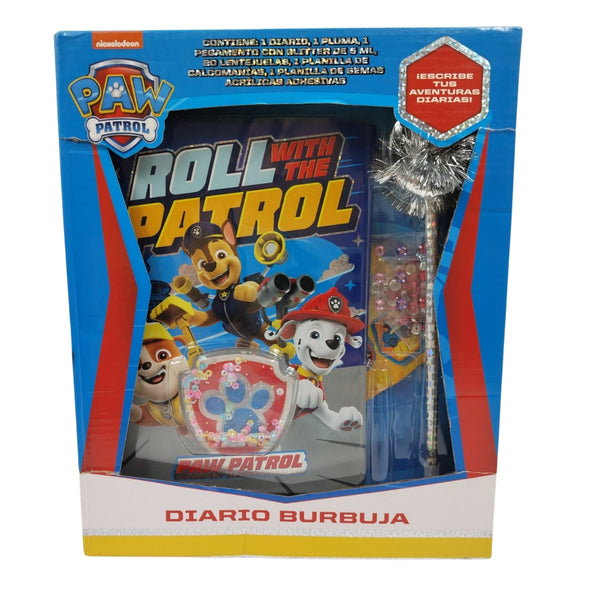 68188INC - DIARIO BURBUJA PAW PATROL NIÃ‘O CON 1 PZ O CAJA CON 24 PZS