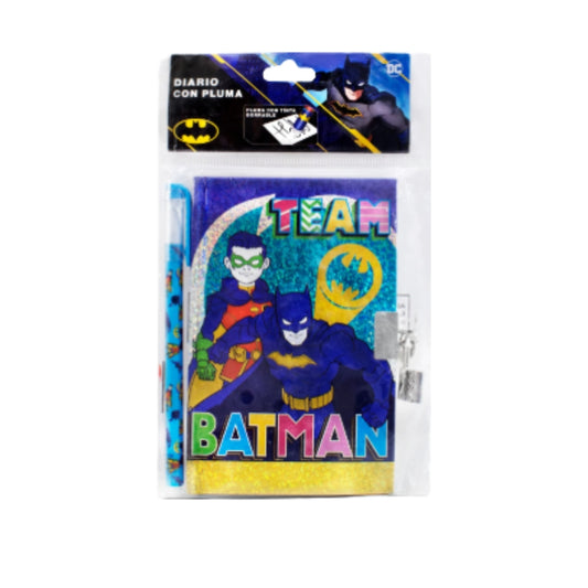 68508INC - DIARIO GRANDE CON PLUMA BATMAN CON 1 PZ O CAJA CON 48 PZ
