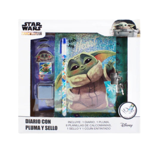 68515INC - DIARIO GRANDE CON PLUMA YODA  CON 1 PZ O CAJA CON 48 PZS