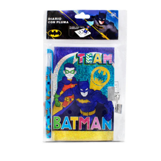 68973INC - DIARIO PEQUEÑO CON PLUMA BATMAN CON 1 PZ O CAJA CON 48 PZS