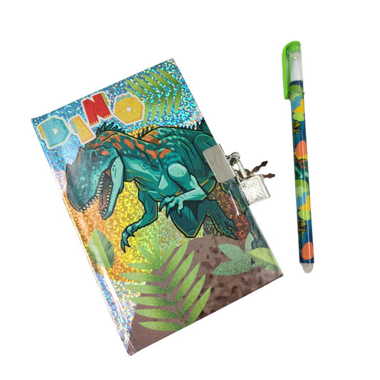 69017INC - DIARIO PEQUEÑO CON PLUMA DINOSAURIO CON 1 PZ O CAJA CON 48 PZS