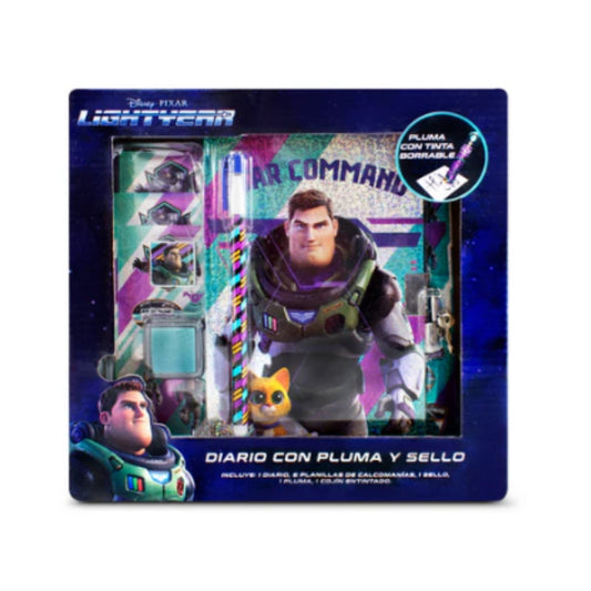 40267A - DIARIO CON PLUMA PEQUEÑO LIGHTYEAR CON 1 PZ O CAJA CON 48 PZS