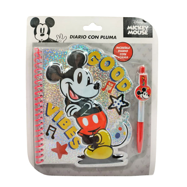 79702INC - DIARIO PLUMA CLIP MICKEY CON 1 PZ O CAJA CON 24 PZS