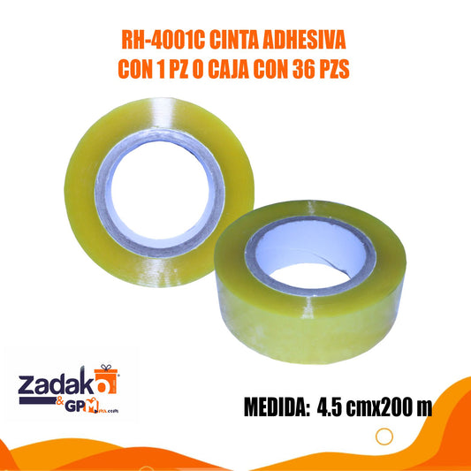 RH-4001C CINTA ADHESIVA CON 1 PZ O CAJA CON 36 PZS