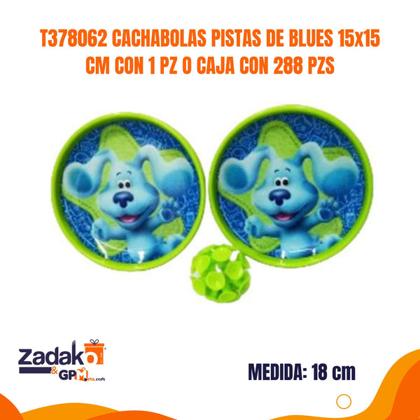 T378062 CACHABOLAS PISTAS DE BLUES 15x15 CM CON 1 PZ O CAJA CON 288 PZS