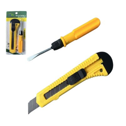 HA-1002 JUEGO DE DESTORNILLADOR Y CUTTER CON UNA PZ O CAJA CON 288 PZS