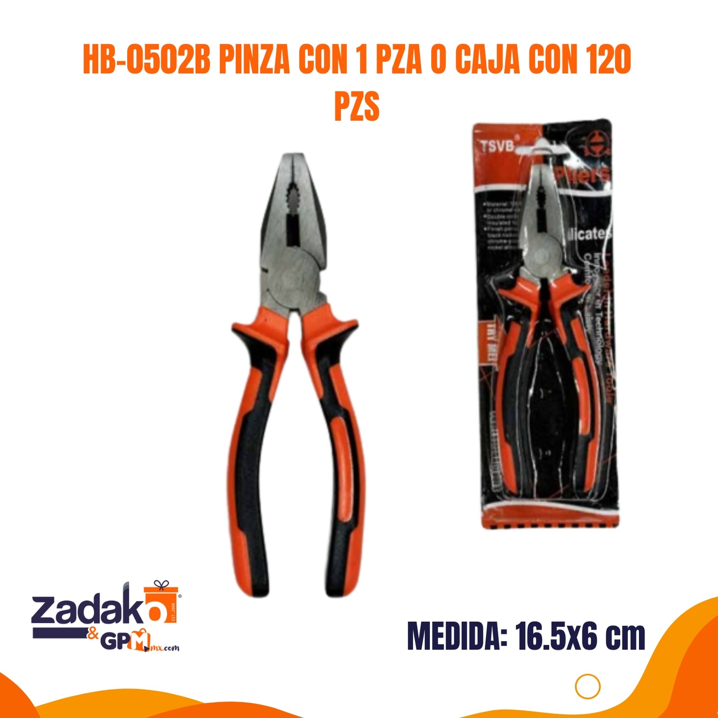 HB-0502B PINZA CON 1 PZA O CAJA CON 120 PZS
