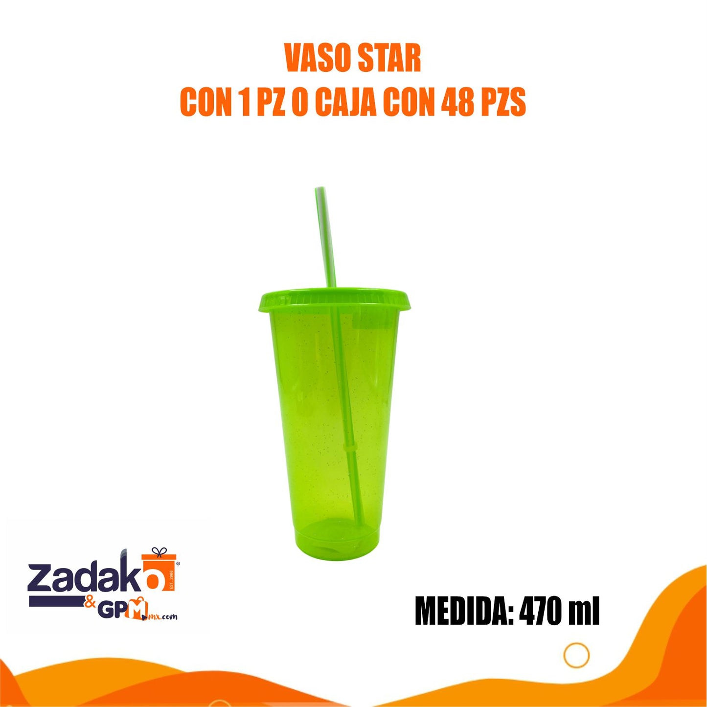 VASO STAR CON 1 PZ O CAJA CON 48 PZS