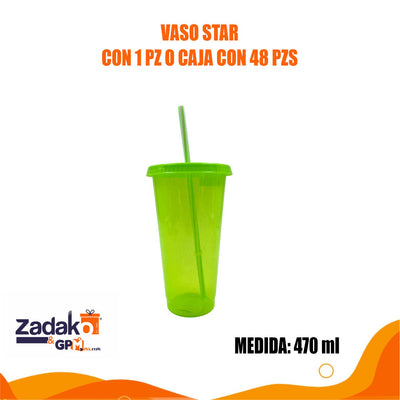 VASO STAR CON 1 PZ O CAJA CON 48 PZS