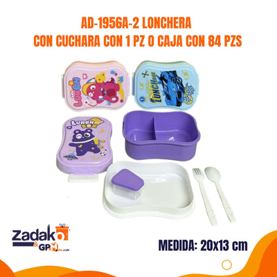 AD-1956A-2 LONCHERA CON CUCHARA CON 1 PZ O CAJA CON 84 PZS