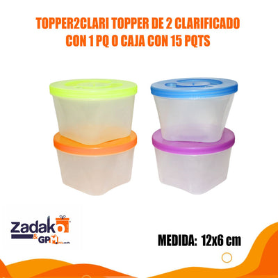 TOPPER2CLARI TOPPER DE 2 CLARIFICADO CON 1 PQ O CAJA CON 15 PQTS