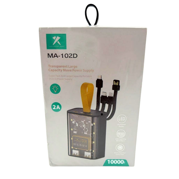 MA-102D POWER BANK 2A 10,000 mAh CAJA CON 50 PZS