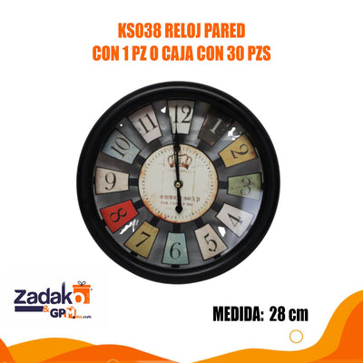 KS038 RELOJ PARED CON 1 PZ O CAJA CON 30 PZS