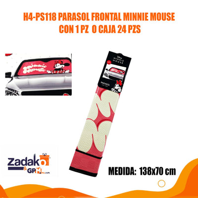 H4-PS118 PARASOL FRONTAL MINNIE MOUSE CON CON 1 PZ  O CAJA 24 PZS