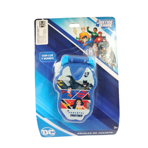 T377500 CELULAR CON LUZ BATMAN/JL 6x11x2.5 CM CON 1 PZ O CAJA CON 288 PZS