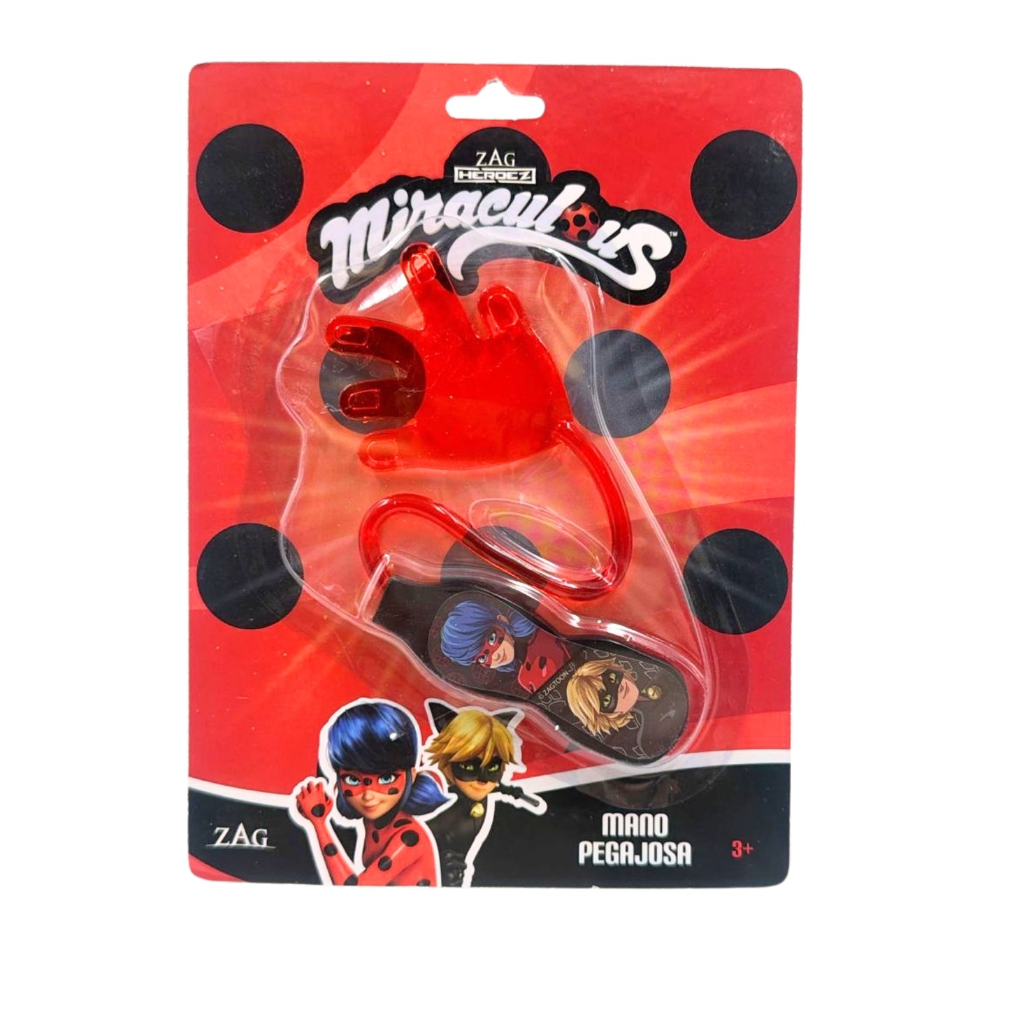 T379743 MANO PEGAJOSA LADYBUG EN BS  CON 1 PZ O CAJA CON 360 PZS