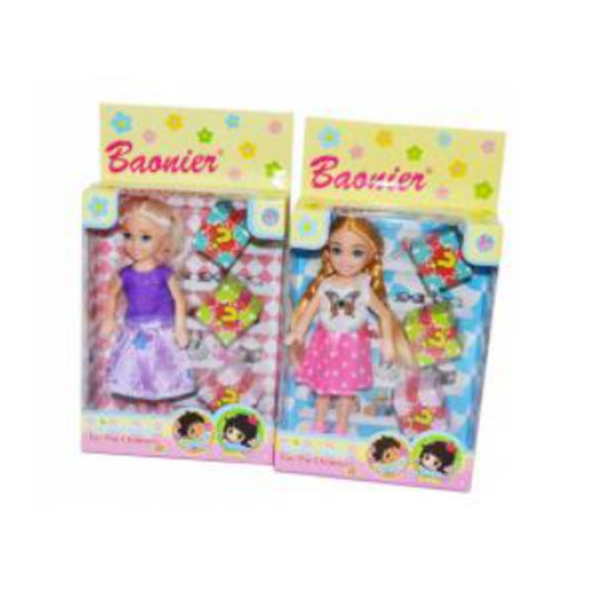 B1212195 MUÑEQUITA 6 PULGADAS CON ACCESORIOS EN CAJA  CON 1 PZ O CAJA CON 180 PZS