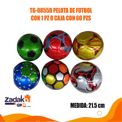 TG-0855D PELOTA DE FUTBOL CON 1 PZ O CAJA CON 60 PZS