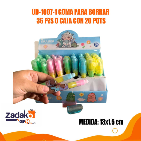 UD-1007-1 GOMA PARA BORRAR 36 PZS O CAJA CON 20 PQTS