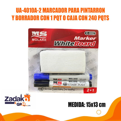 UA-4010A-2 MARCADOR PARA PINTARRON Y BORRADOR CON 1 PQT O CAJA CON 240 PQTS
