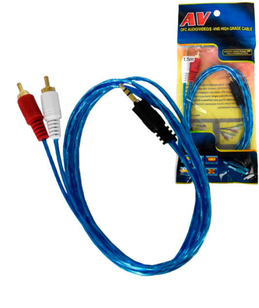 WIR-D3 CABLE DE AUDIO RCA PLUG 3.5MM 1.5M CAJA CON 500 PZS