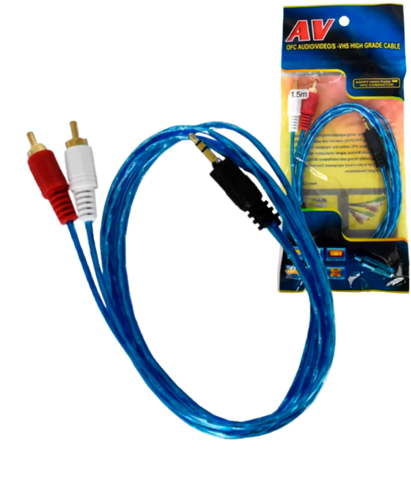 WIR-D3 CABLE DE AUDIO RCA PLUG 3.5MM 1.5M CAJA CON 500 PZS