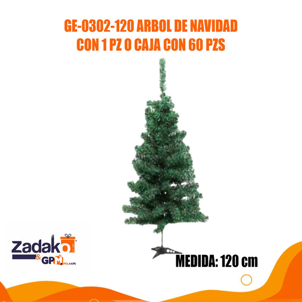 GE-0302-120 ARBOL DE NAVIDAD CON 1 PZ O CAJA CON 60 PZS