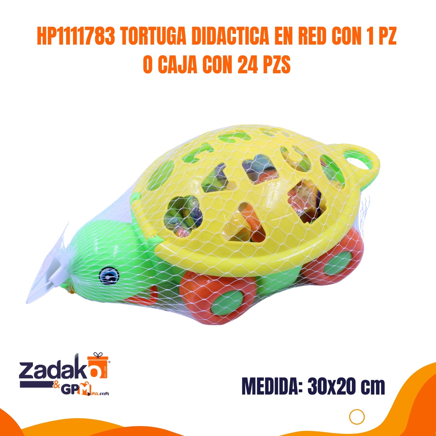 HP1111783 TORTUGA DIDACTICA EN RED CON 1 PZ O CAJA CON 24 PZS