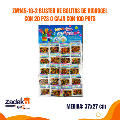 ZM145-1G-2 BLISTER DE BOLITAS DE HIDROGEL CON 20 PZS O CAJA CON 100 PQTS