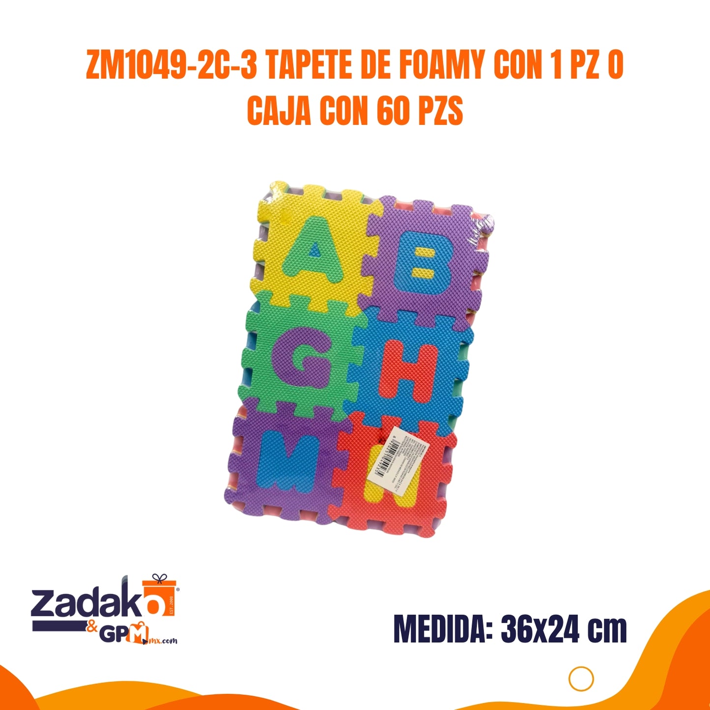 ZM1049-2C-5 TAPETE DE FOAMY DE FIGURAS CON 1 PZ O CAJA CON 24 PZS