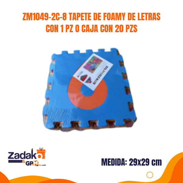 ZM1049-2C-8 TAPETE DE FOAMY DE LETRAS CON 1 PZ O CAJA CON 20 PZS