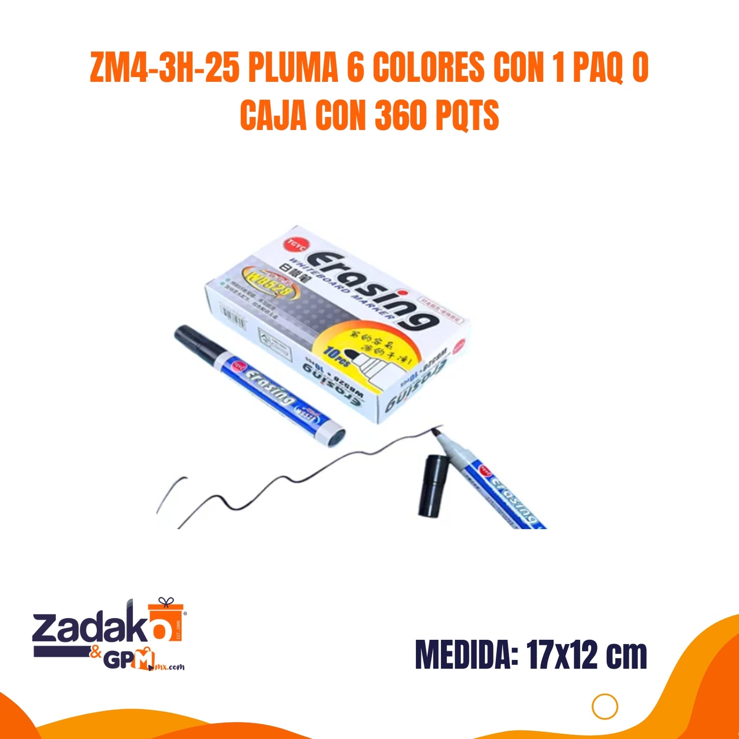 ZM4-3H-29 PLUMA CON 10 PZS O CAJA CON 120 PQTS